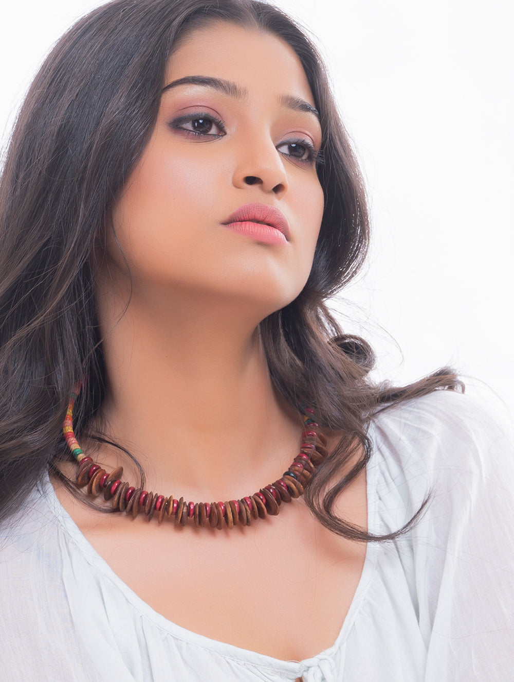 Bengal Wooden Beads Neckpiece - Brown