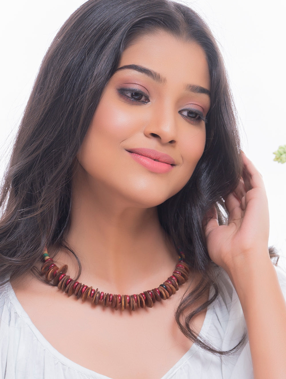 Bengal Wooden Beads Neckpiece - Brown