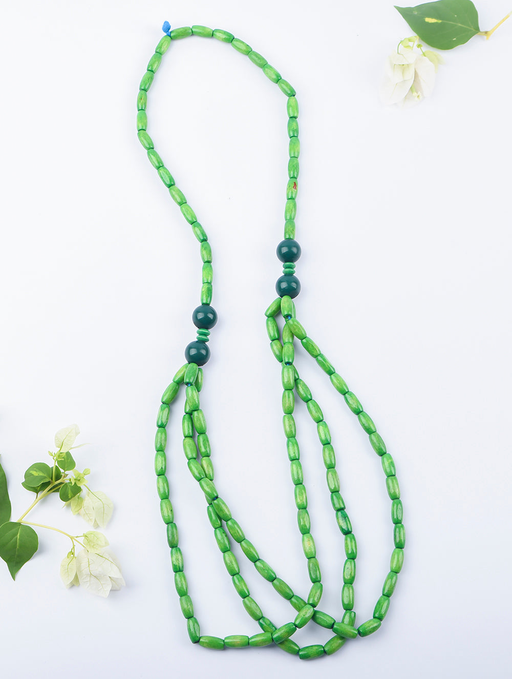 Bengal Wooden Beads Neckpiece - Leaf Green