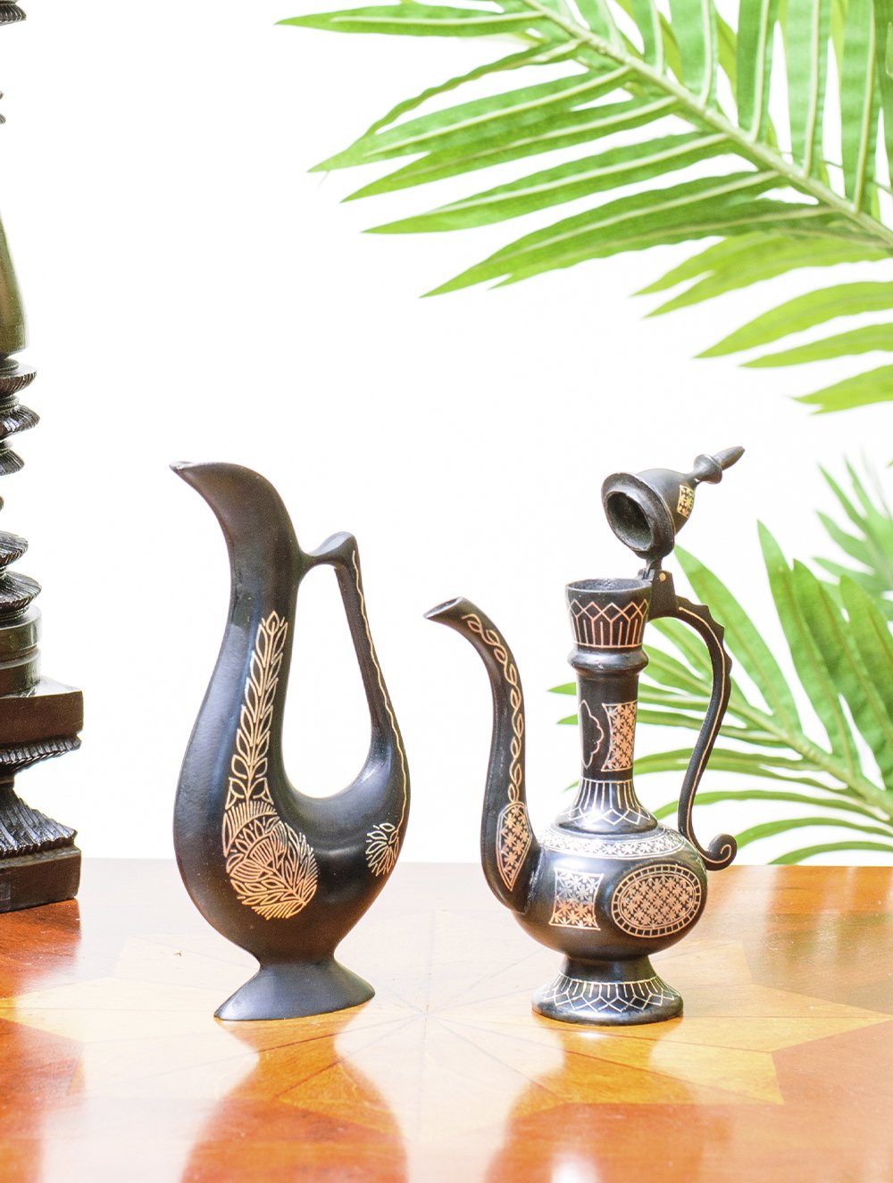 Bidri Craft Curio - Arabian Jugs (Set of 2)