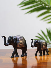 Bidri Craft Curio - Elephants (Set of 2)