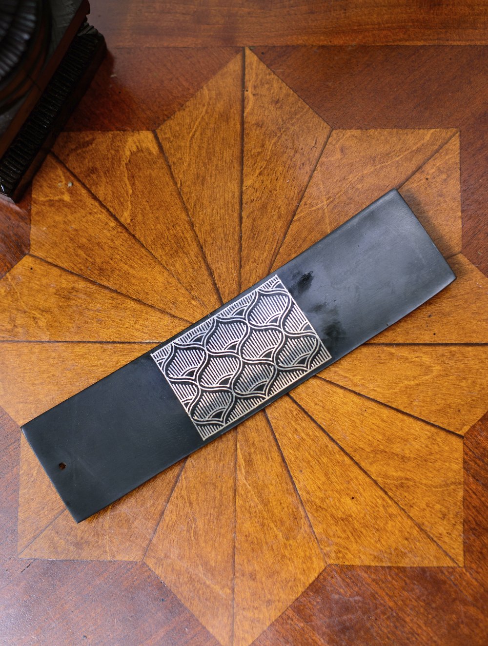 Bidri Craft Incense Tray - Broad