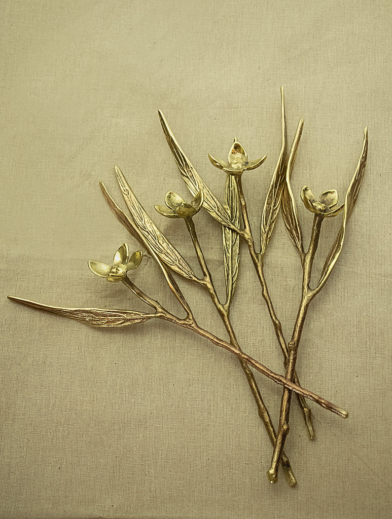Brass Flowers Curio (Set of 4)