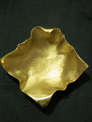 Brass Wrinkled Leaf Bowl Curio