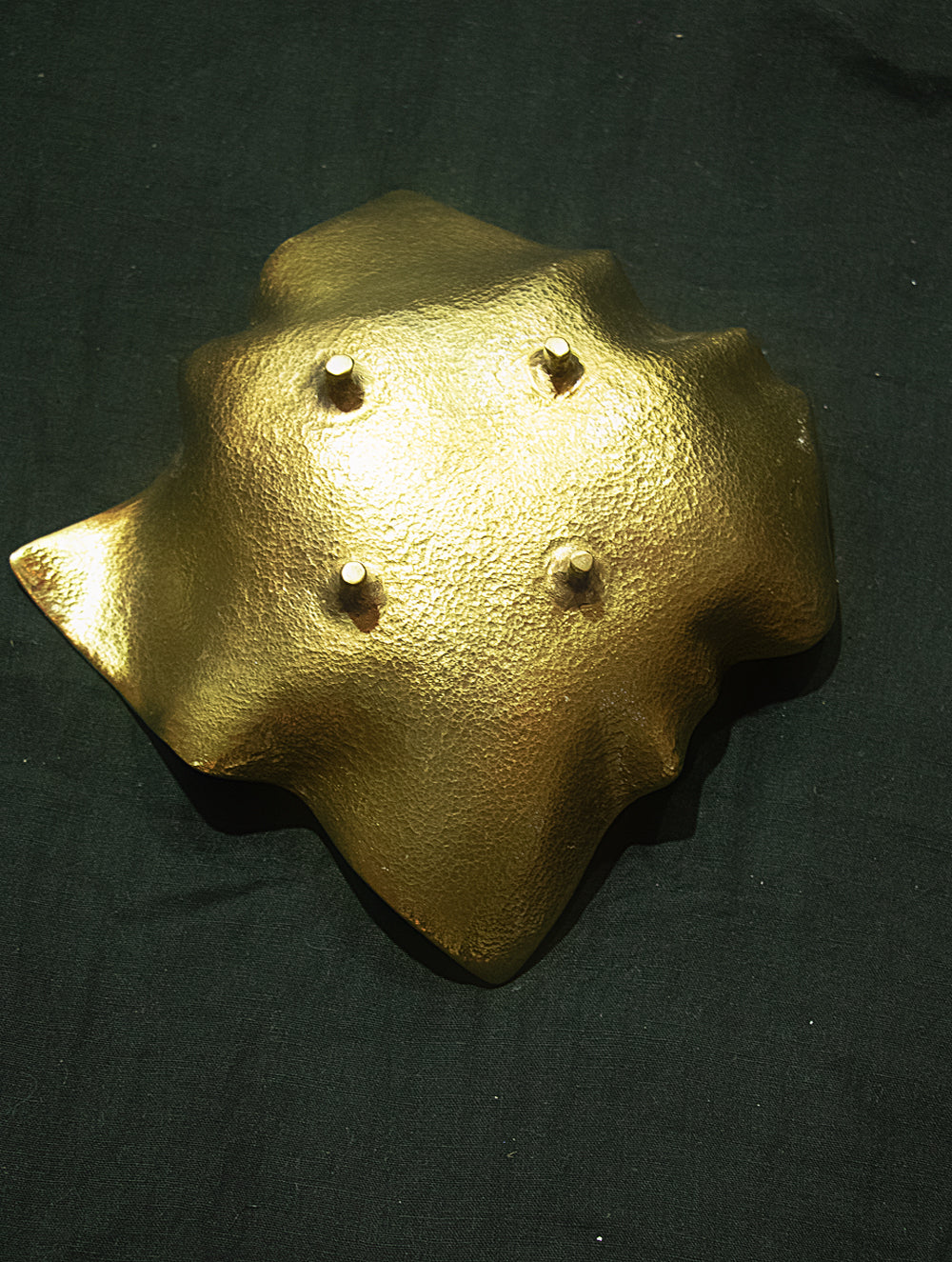 Brass Wrinkled Leaf Bowl Curio
