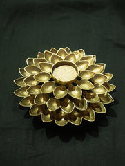 Brass Lotus Tealight Holder (Large) - The India Craft House