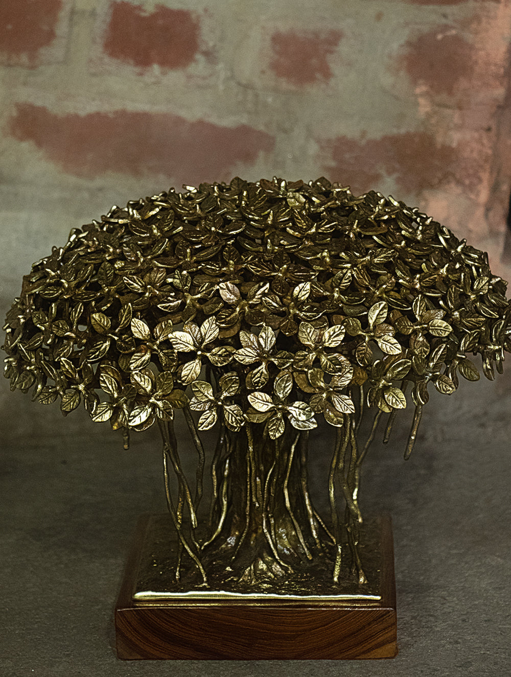 Brass Sculpture - Banyan Tree (Large) - The India Craft House