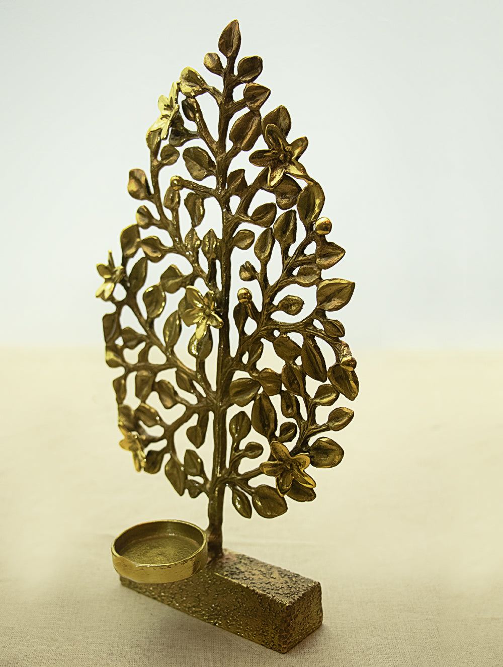 Brass Tealight Holder - Creeper - The India Craft House