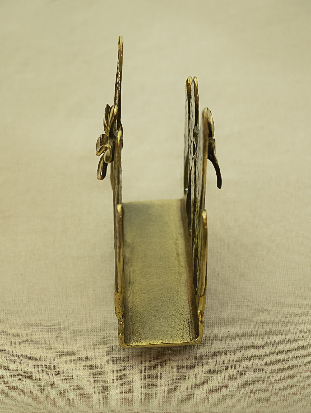 Brass Pen / Spoon Holder - Temple Flower Leaves - The India Craft House
