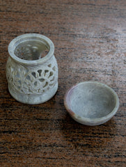 Carved Filigree Stone Aroma Oil Diffuser Lamp