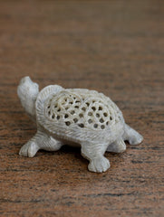 Carved Filigree Stone Curio Tortoise