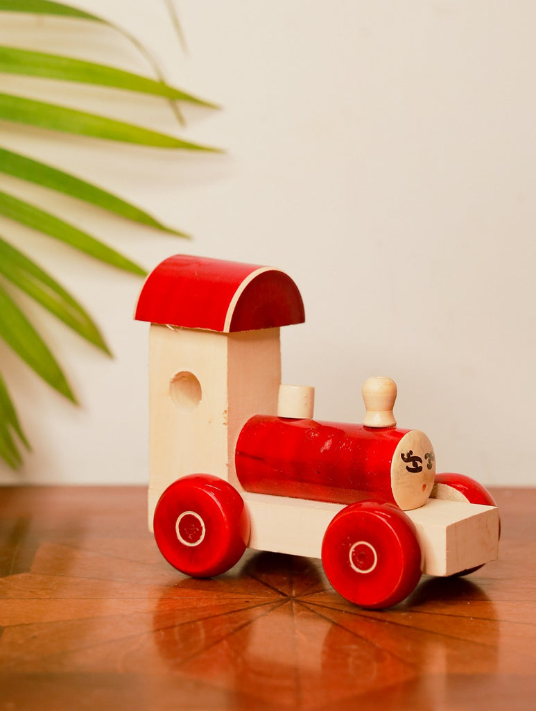 Channapatna Wooden Toy - Engine, Yellow
