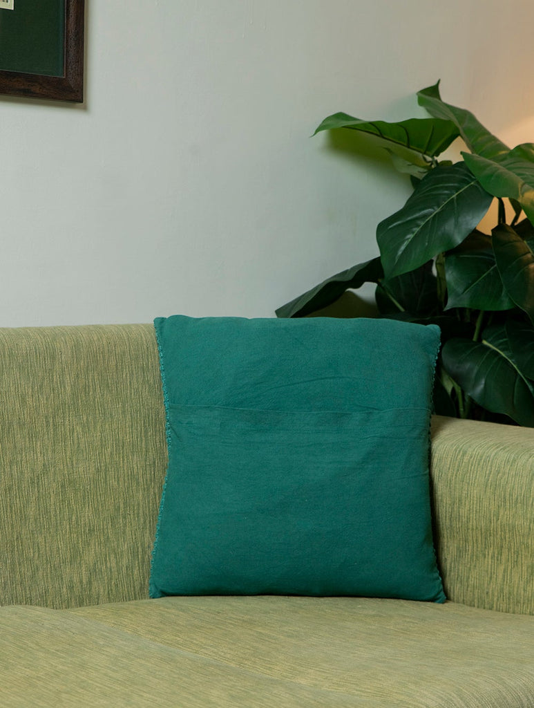 Classic Handknotted Macramé Cushion Cover - Sea Green