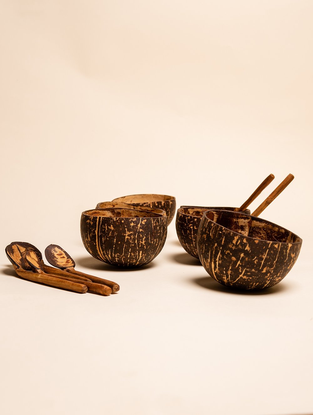 Coconut Craft Dessert Serving Bowls & Spoons (Set 6)
