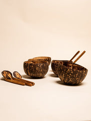 Coconut Craft Dessert Serving Bowls & Spoons (Set 6)