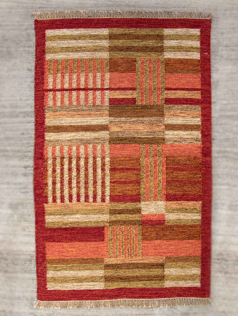 Handwoven Kilim Rug (6 x 4 ft) - Geometric - The India Craft House