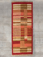 Handwoven Kilim Long Runner Rug (6 x 2 ft) - Geometric - The India Craft House