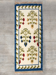 Handwoven Kilim Long Runner Rug (6 x 2 ft) - Floral - The India Craft House