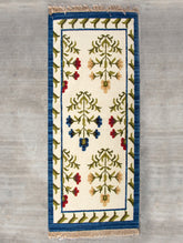 Handwoven Kilim Long Runner Rug (6 x 2 ft) - Floral - The India Craft House