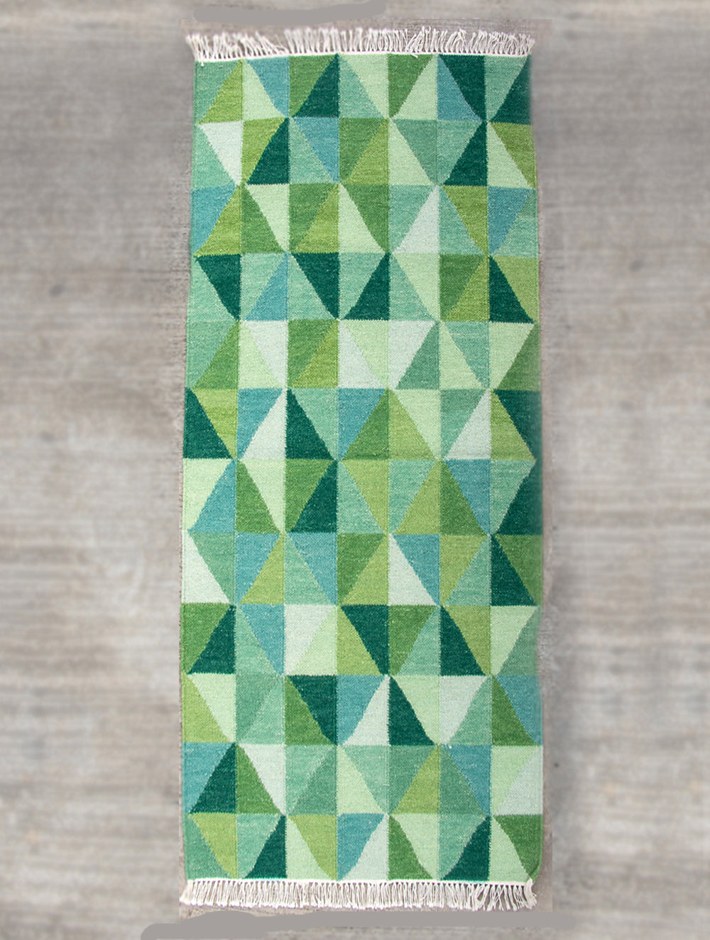 Handwoven Kilim Long Runner Rug (6 x 2 ft) - Geometric - The India Craft House