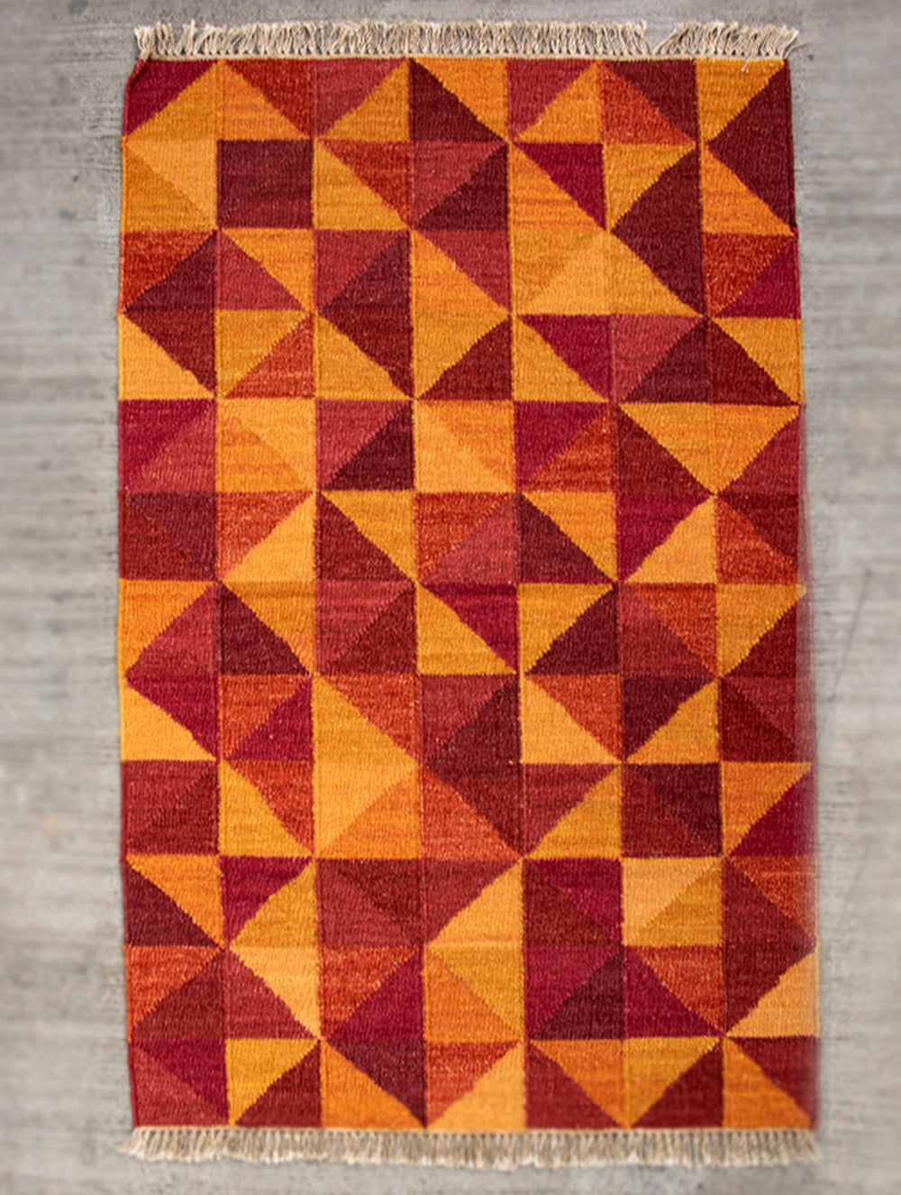 Handwoven Kilim Rug (5 x 3 ft) - Geometric - The India Craft House