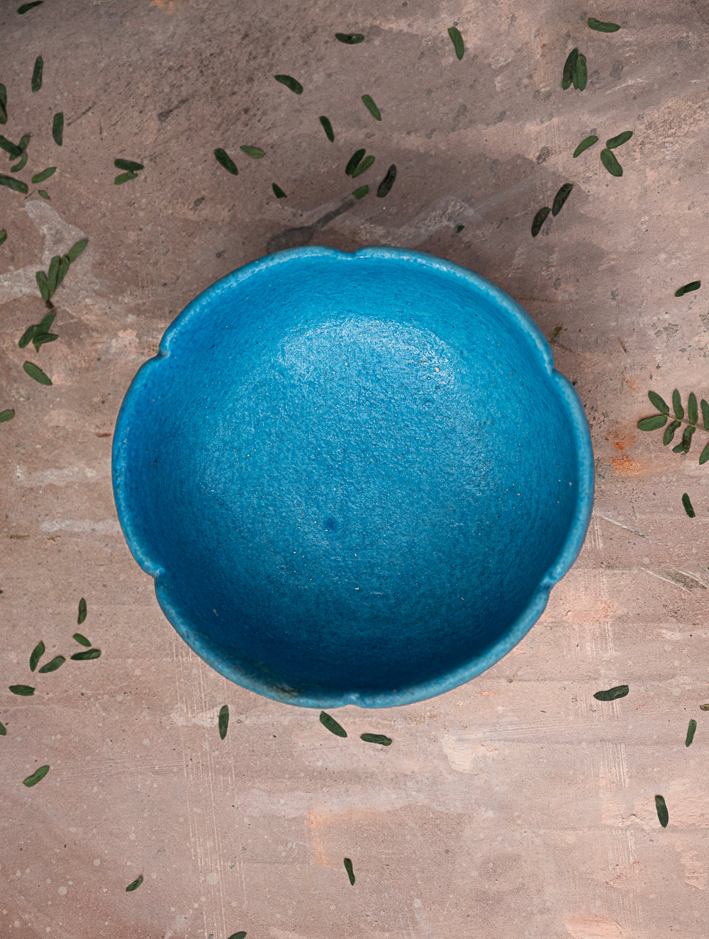 Delhi Blue Art Pottery Curio / Flower Shaped Utility Bowl