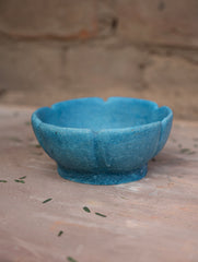 Delhi Blue Art Pottery Curio / Flower Shaped Utility Bowl