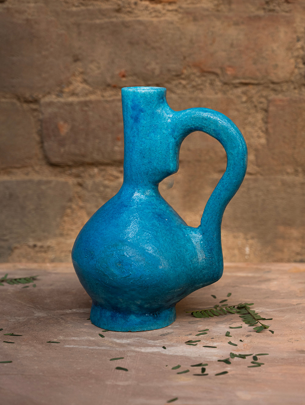 Delhi Blue Art Pottery Curio / Jug Vase
