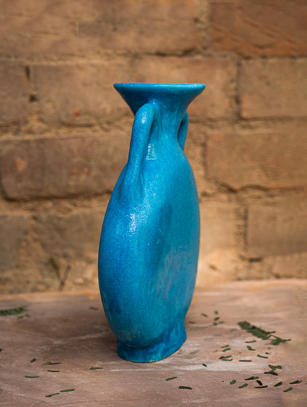 Delhi Blue Art Pottery Curio / Pitcher Vase