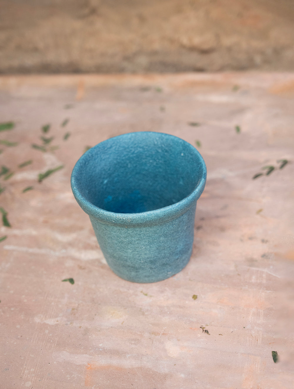 Delhi Blue Art Pottery Curio / Round Plant Holder