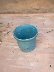 Delhi Blue Art Pottery Curio / Round Plant Holder