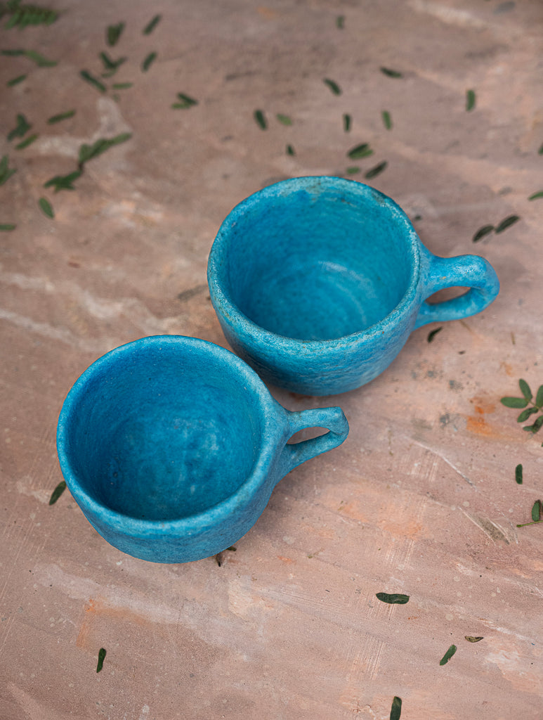 Delhi Blue Art Pottery Curios, Teacups (Set of 2)