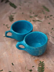 Delhi Blue Art Pottery Curios, Teacups (Set of 2)