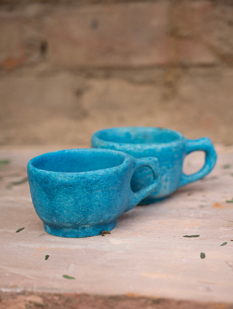 Delhi Blue Art Pottery Curios, Teacups (Set of 2)
