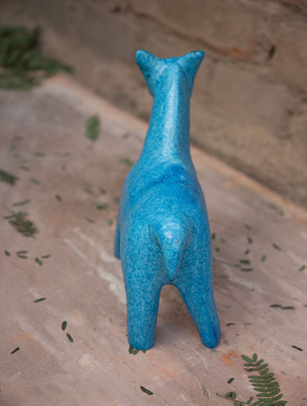Delhi Blue Art Pottery Horse Curio