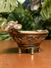 Dhokra Craft Candle Holder - Elephant - The India Craft House