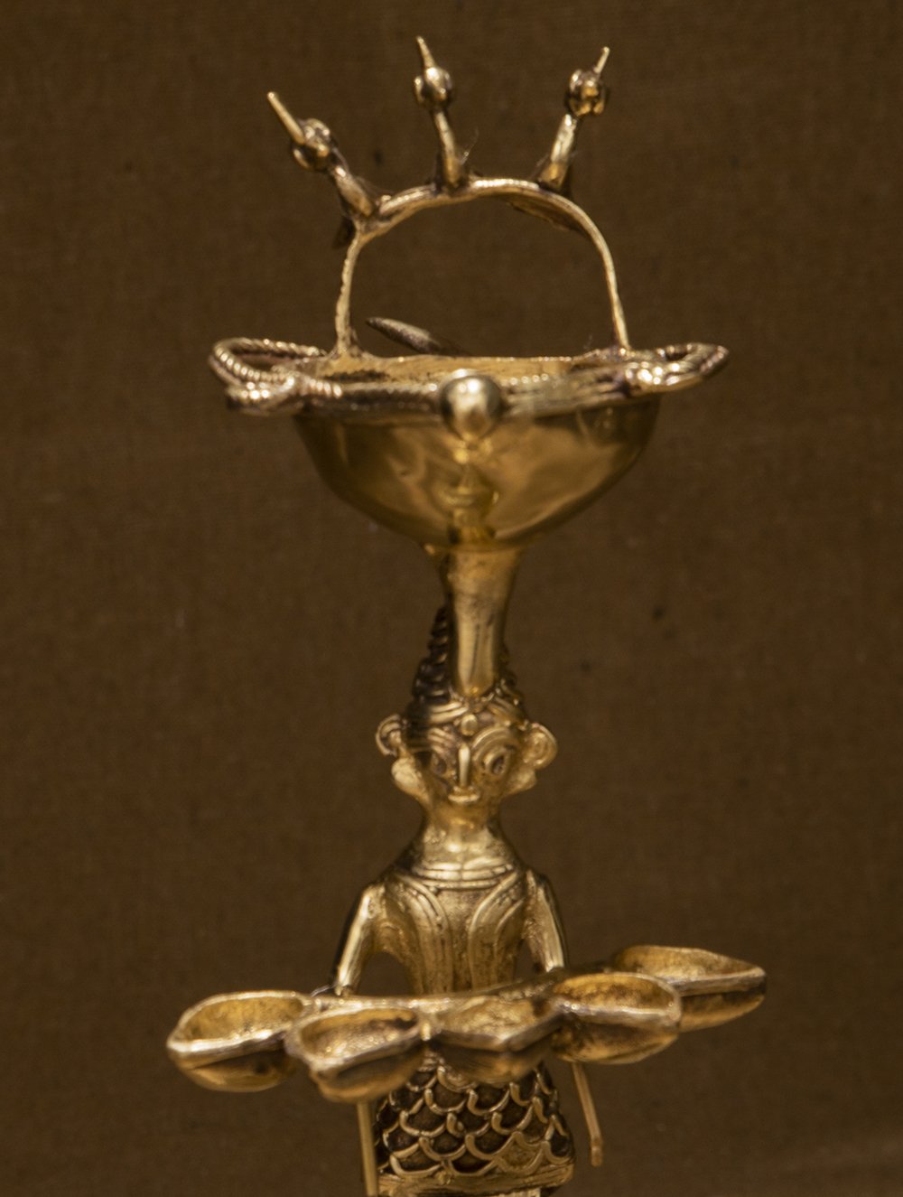Dhokra Craft Curio - Panchwati Long Diya