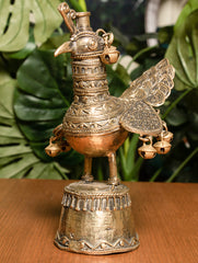 Dhokra Craft Curio - Peacock - The India Craft House