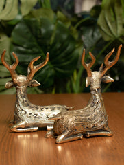 Dhokra Craft Curio - Reindeer (Set of 2) - The India Craft House