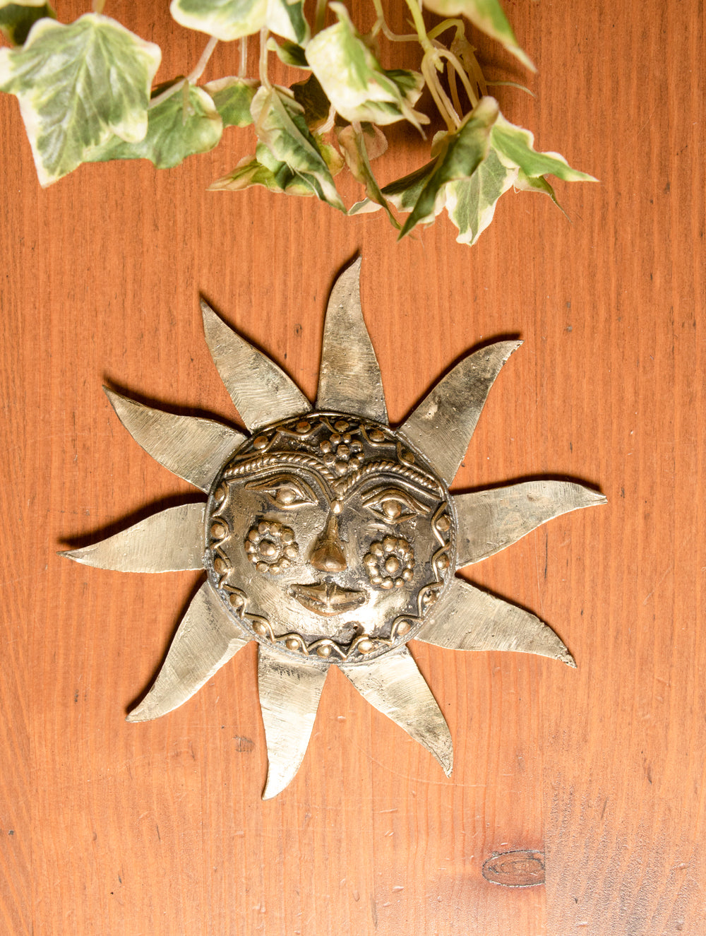 Dhokra Craft Door Décor Artifact - Sun - The India Craft House