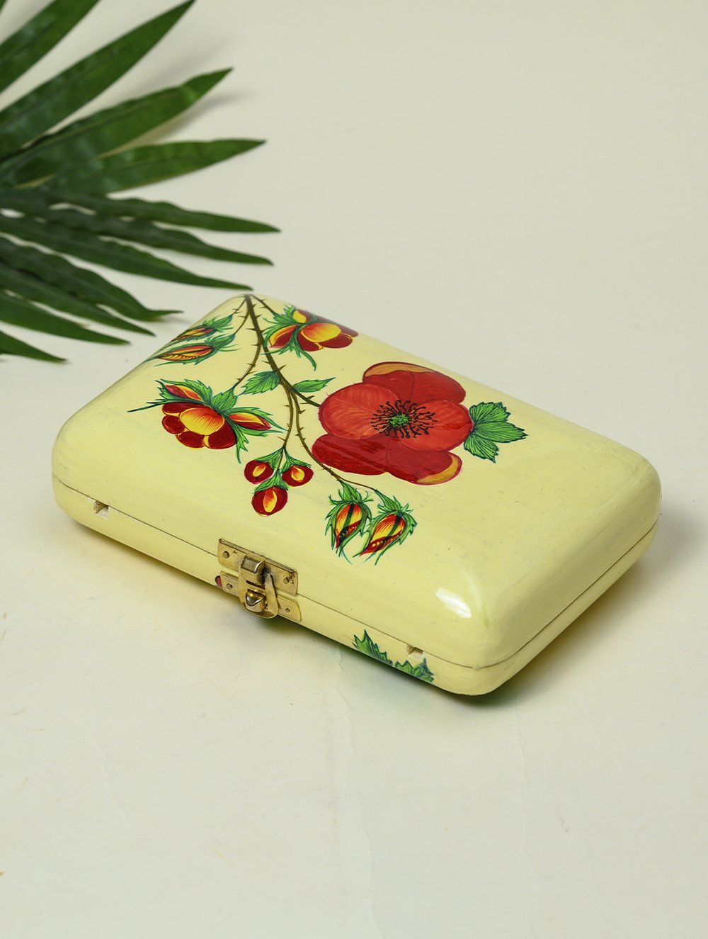Exclusive Kashmiri Art Papier Mache Clutch Bag - Floral Bouquet