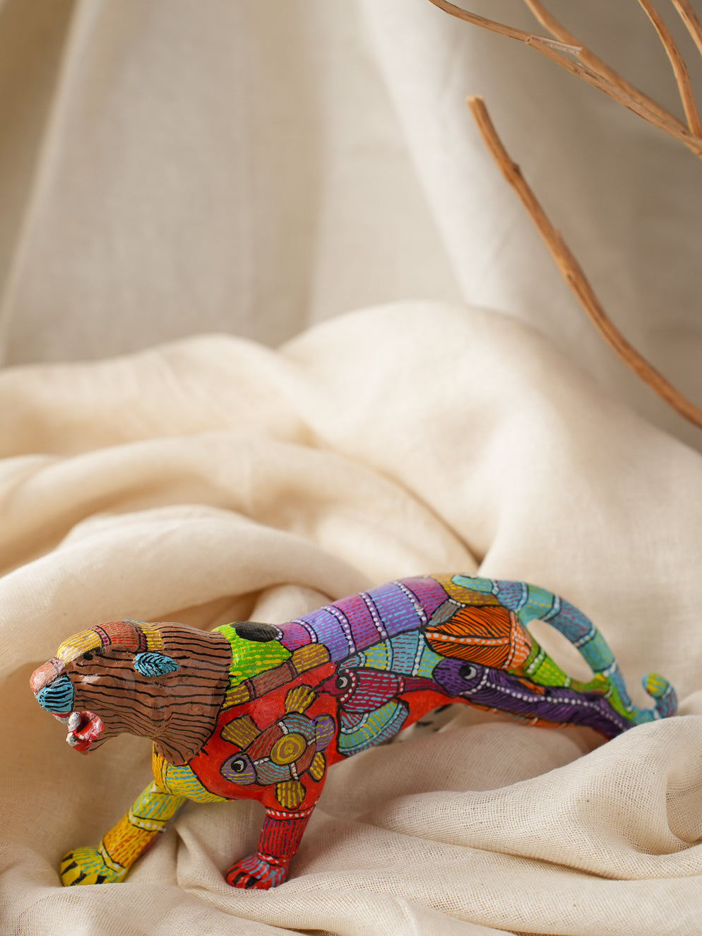 Exclusive Gond Art Tiger Curio - Forest Wanderer