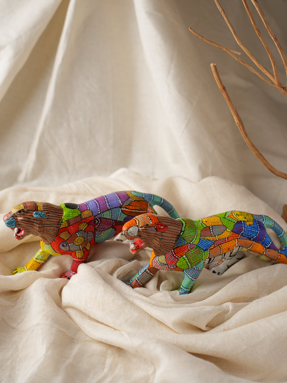Exclusive Gond Art Tiger Curio - Forest Wanderer