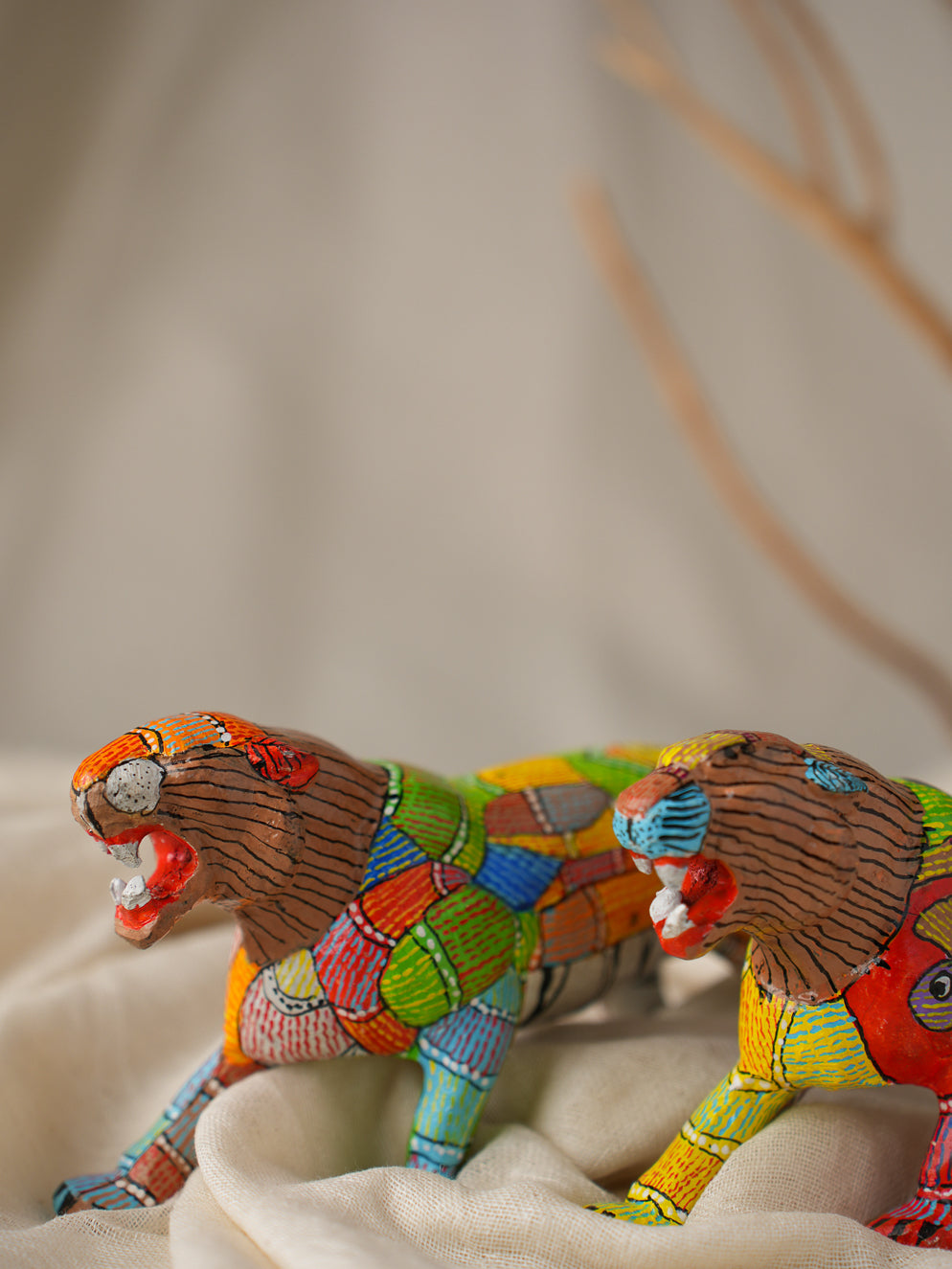 Exclusive Gond Art Tiger Curio - Forest Wanderer