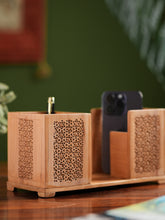 Exclusive Jaali Wood Craft Desk Caddy