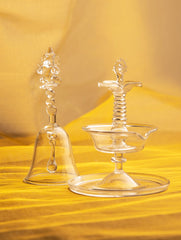 Fine Crystal Glass Bell + Samay Diya (Set of 2)