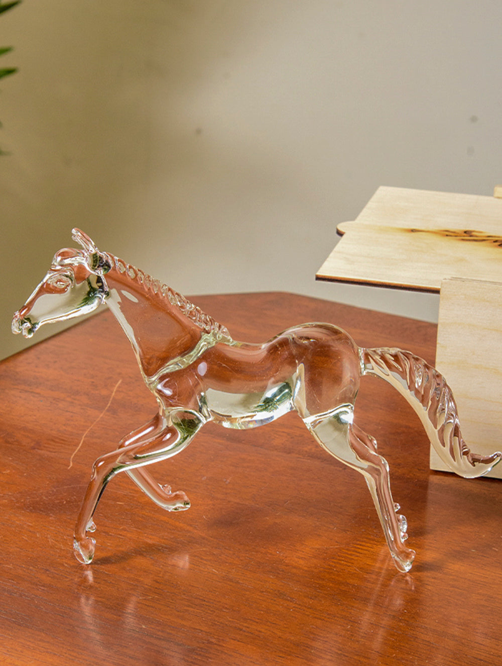 Fine Crystal Glass Curio - Horse