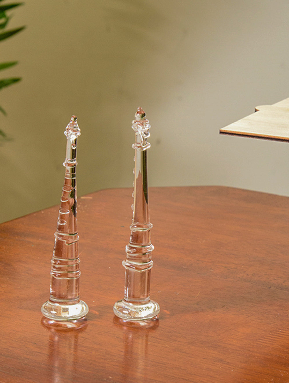 Fine Crystal Glass Curio - Musical Instruments (Set of 2)