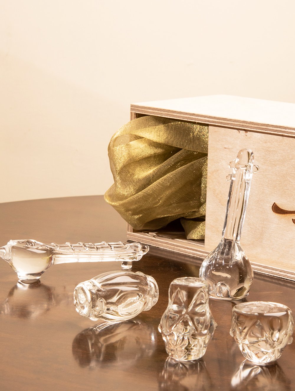 Fine Crystal Glass Curio - Musical Instruments (Set of 5)