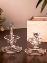 Fine Crystal Glass Diyas - Ganesha + Samay (Set of 2)